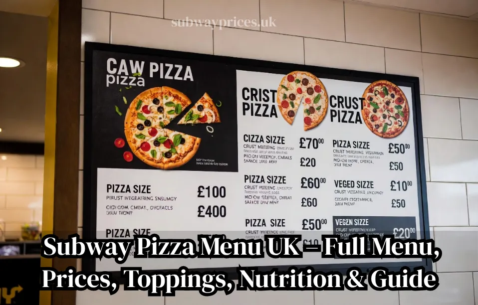 Subway Pizza Menu UK